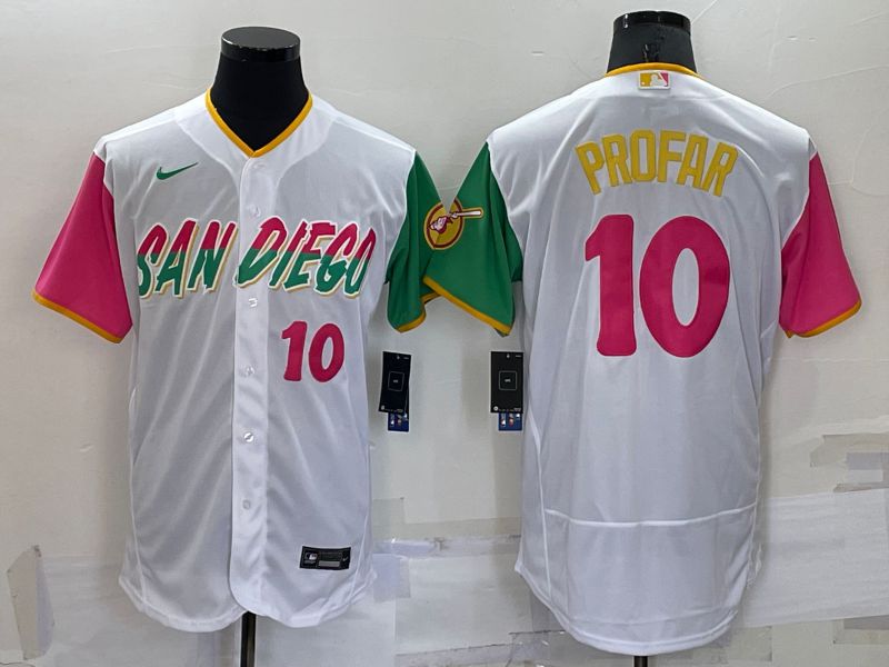 Men San Diego Padres 10 Profar White City Edition Elite Nike 2022 MLB Jerseys